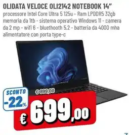 Famila OliDATA VELOCE OLI2142 NOTEBOOK 14" offerta