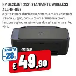 Famila Hp Deskjet 2921 stampante wireless all-in-one offerta