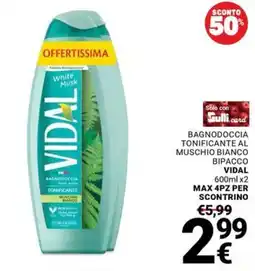 Supermercati Gulliver Bagnodoccia tonificante al muschio bianco Vidal offerta