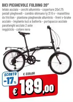 Famila Bici pieghevole folding 20" offerta