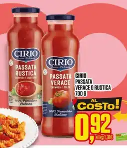Coop Master Alleanza 3.0 Cirio passata verace o rustica offerta