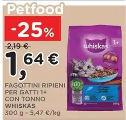 Poli Fagottini ripieni per gatti 1+ con tonno Whiskas offerta