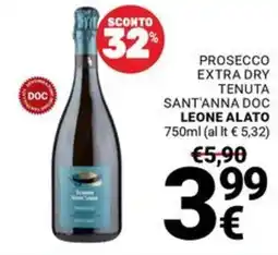 Supermercati Gulliver Prosecco extra dry Tenuta Sant'Anna DOC Leone Alato offerta