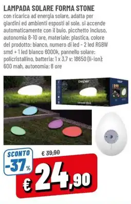 Famila Lampada solare forma stone beper offerta