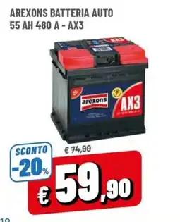 Famila Arexons batteria auto AX3 offerta