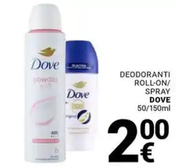 Supermercati Gulliver Deodoranti roll-on/spray Dove offerta