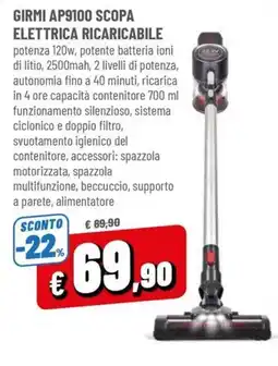 Famila Girmi scopa elettrica ricaricabile offerta