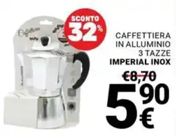 Supermercati Gulliver Caffettiera in alluminio 3 tazze imperial inox offerta