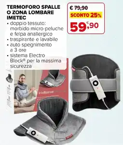 Iperal Termoforo spalle o zona lombare Imetec offerta