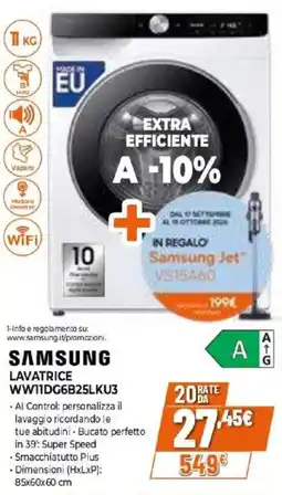 Iperal Samsung lavatrice WW11DG6B25LKU3 offerta