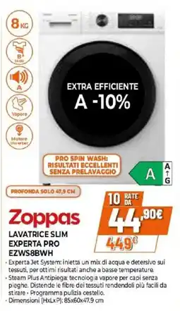 Iperal Zoppas Lavatrice Slim Expert Pro offerta