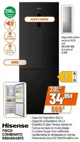 Iperal Hisense Frigo Combinato RB645N4BFE offerta