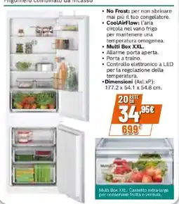 Iperal Frigorifero combinato da incasso offerta