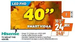 Iperal Hisense TV LED 40" FHD 40A49S offerta