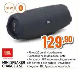 Iperal JBL MINI SPEAKER CHARGE 3 SE offerta