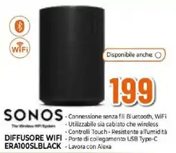 Iperal Sonos diffusore wifi era100slblack offerta