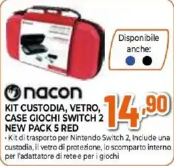 Iperal nacon kit custodia, vetro, case giochi switch 2 new pack 5 red offerta