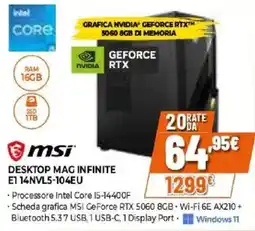 Iperal msi DESKTOP MAG INFINITE E1 14NVL5-104EU offerta