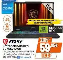 Iperal msi NOTEBOOK CYBORG 15 offerta