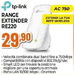 Iperal tp-link range extender re220 offerta