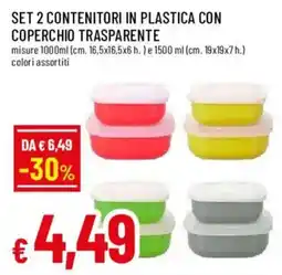 Galassia superstore Set 2 contenitori in plastica con coperchio trasparente offerta
