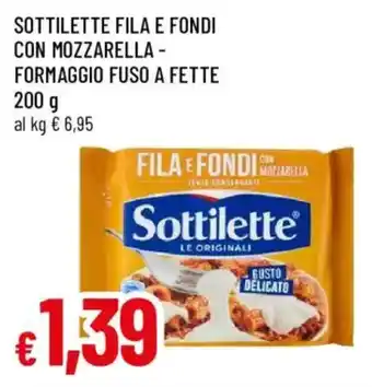 Sottilette fila e fondi con mozzarella- formaggio fuso a fette
