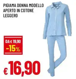 Galassia superstore Pigiama donna modello aperto in cotone leggero offerta