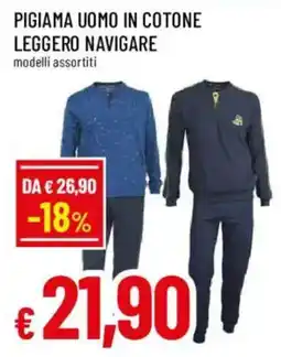 Galassia superstore Pigiama uomo in cotone leggero Navigare offerta