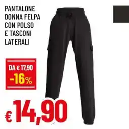 Galassia superstore Pantalone donna felpa con polso e tasconi laterali offerta