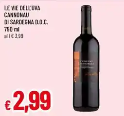Galassia superstore Le vie dell'uva Cannonau di Sardegna D.O.C. offerta