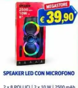Punto Shopping Megastore Speaker led con microfono offerta