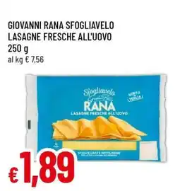 Famila GIOVANNI RANA SFOGLIAVELO LASAGNE FRESCHE ALL'UOVO offerta