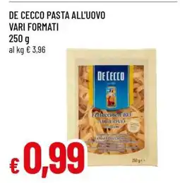 Famila DE CECCO PASTA ALL'UOVO VARI FORMATI offerta
