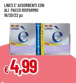 Famila LINES E' ASSORBENTI CON ALI PACCO RISPARMIO offerta