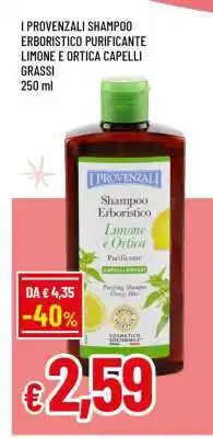 Famila I Provenzali Shampoo Erboristico Purificante Limone e Ortica Capelli Grassi offerta