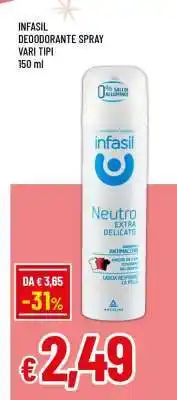 Famila INFASIL DEODORANTE SPRAY VARI TIPI offerta