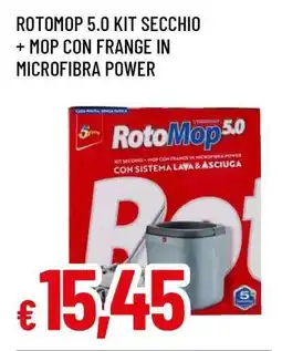 Famila ROTOMOP 5.0 KIT SECCHIO + MOP CON FRANGE IN MICROFIBRA POWER offerta