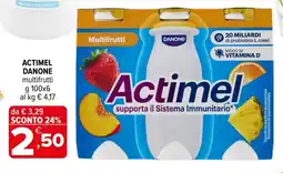 Iperal Actimel Danone multifrutti offerta