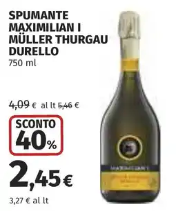 Coop Spumante Maximilian I Müller Thurgau Durello offerta