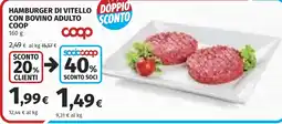 Coop Hamburger di vitello con bovino adulto Coop offerta