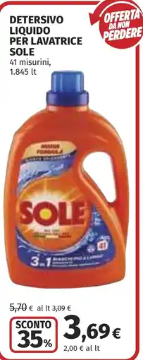 Coop Detersivo liquido per lavatrice Sole offerta