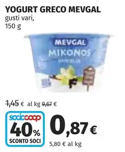 Coop Yogurt greco Mevgal offerta