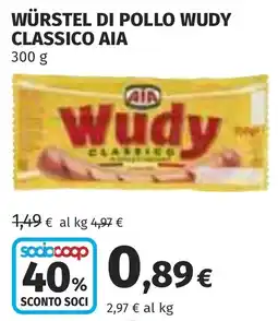 Coop Würstel di pollo Wudy classico AIA offerta