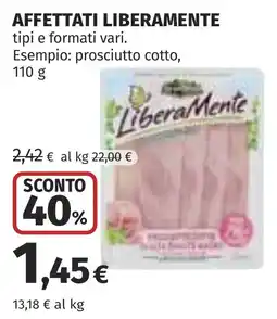 Coop Prosciutto cotto LiberaMente offerta