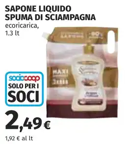 Coop Sapone liquido spuma di sciampagna ecoricarica offerta