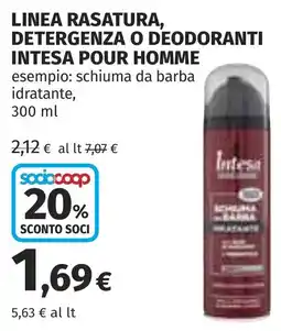 Coop Intesa schiuma da barba idratante offerta