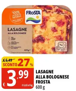 Tigros Lasagne alla bolognese Frosta offerta