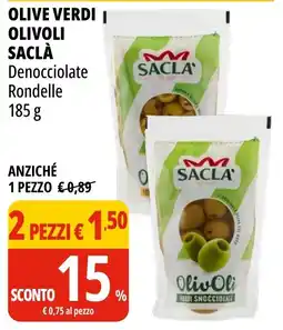 Tigros Olive verdi olivoli Saclà offerta