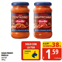 Tigros Sughi pronti Barilla offerta