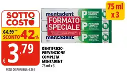 Tigros Dentifricio Prevenzione Completa Mentadent offerta
